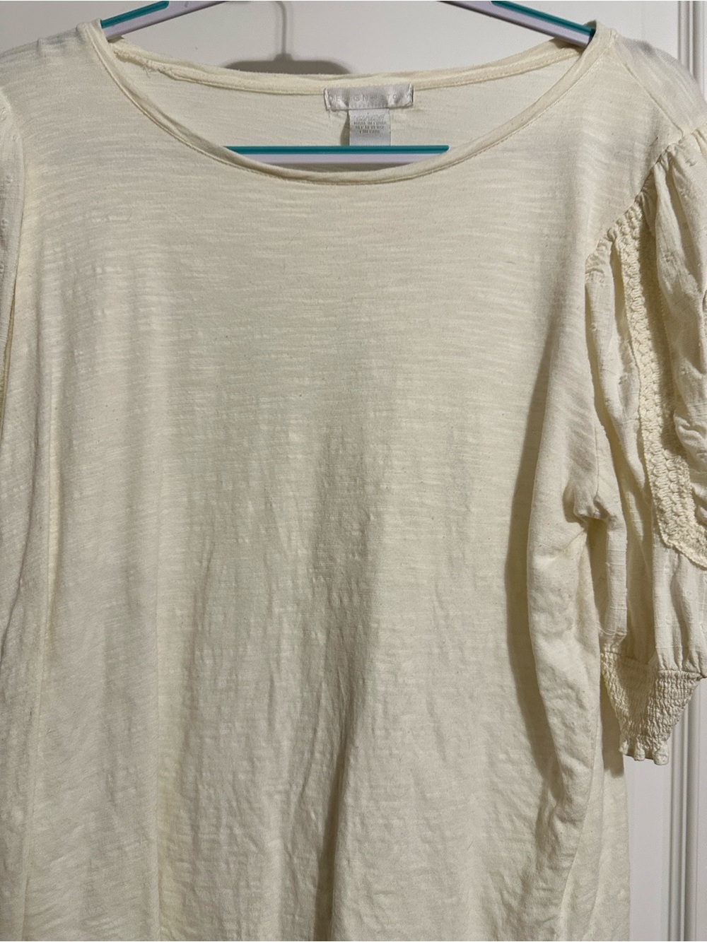 Design History Cream Lace-Trim Long Sleeve Tunic